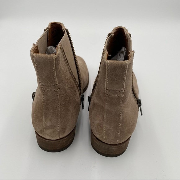 Frye Ash Leather Suede Carly Zip Slip On Ankle Boot Booties Shoes Size 8.5 NWOT - Picture 6 of 9